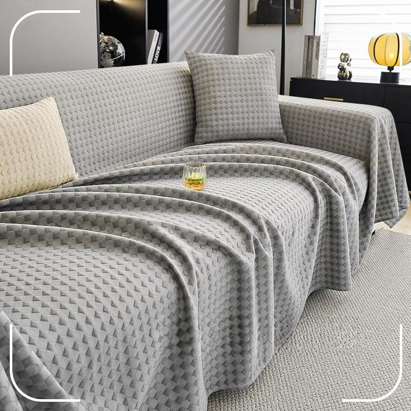 Summer Cool Ice Silk Sofa Towel Breathable All-Inclusive Sofa Cover Dust Cover One Piece Sofa Cover Cloth Cushion