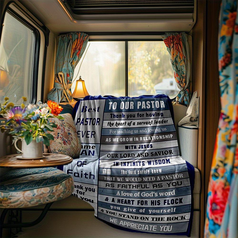 Pastor Appreciation Blanket Personalized Name Soft Comfortable Stylish Blanket Car Blanket Perfect For Travel Camping Outdoor Home Suitable For All