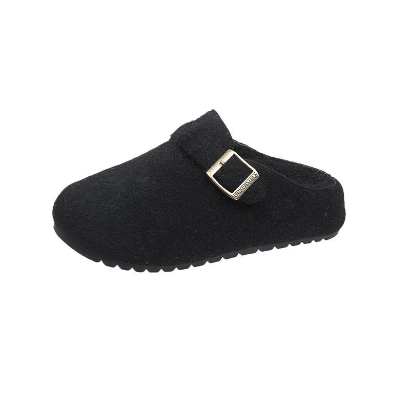 Women's Cotton Cloth Clogs Cork Footbed Leather Mules Slippers Comfortable Potato Shoes Arch Support Cotton Slippers
