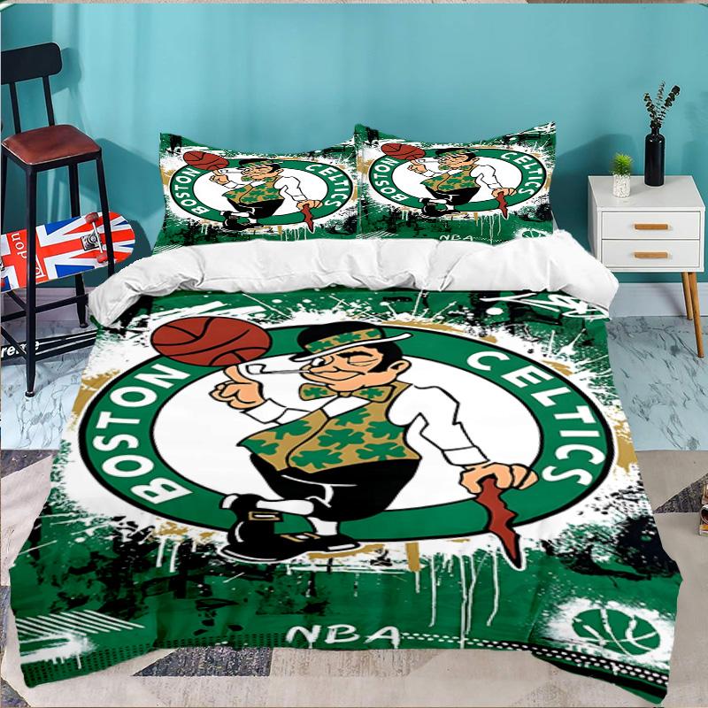 Celtics Logo 3pcs Bedding Set,Including 1pc Duvet Cover And 2pcs Pillowcases Perfect Gift for Christmas,Ideal for Bedroom, Dormitory