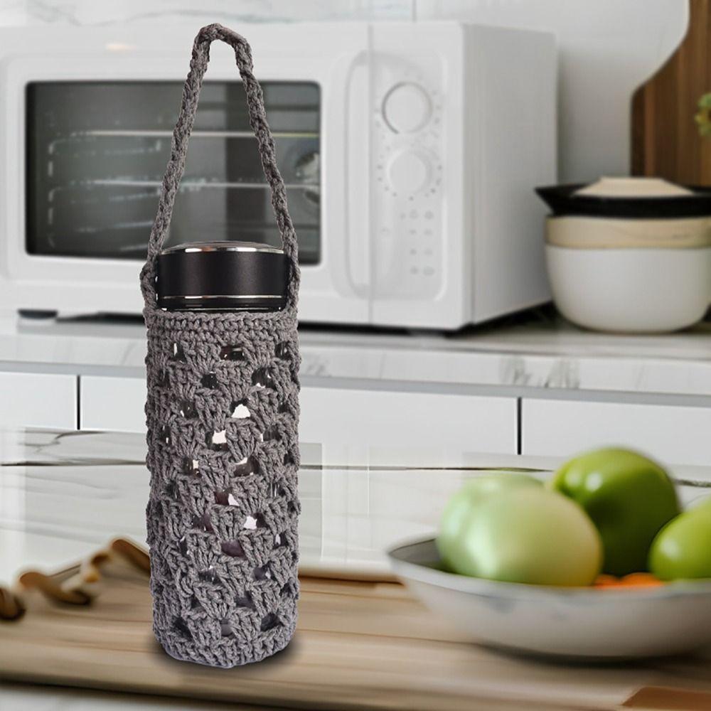Portable Water Cup Bag Water Bottle Cover Cup Sleeve Pouch Visible Bag Outdoor Camping Storage Mesh Cup Accessories