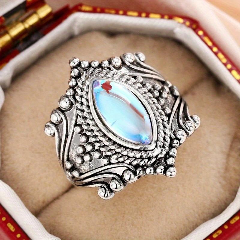 1pc Fashion Horse Earrings Synthetic Zircon Ring Jewelry Retro Style Ring