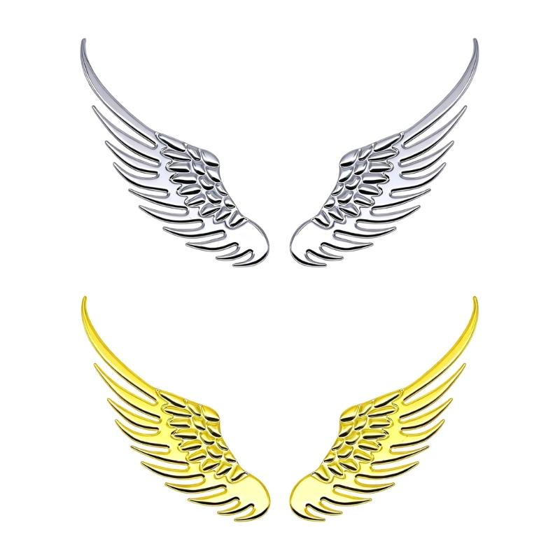 2pcs Premium Metal Angel Wing Car Body Stickers Scratch Resistant Decorative Protection for Auto Exterior Customization