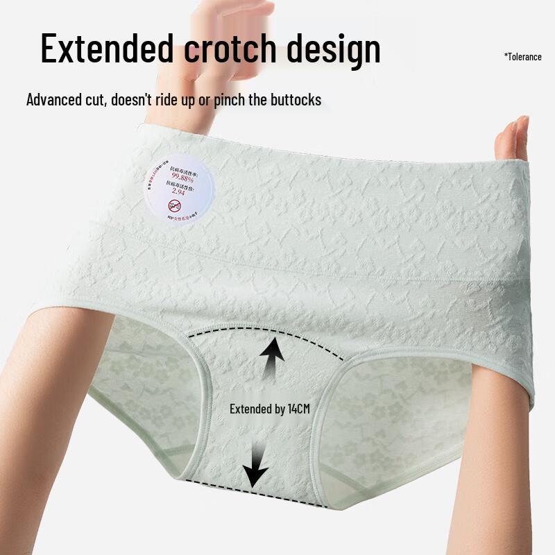 LANGSHA Anti-HPV Antibacterial High-Waist Seamless Cotton Briefs