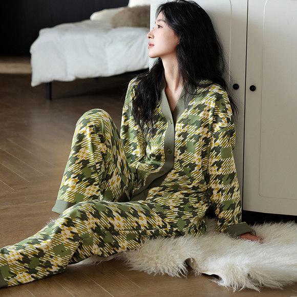 Set Pijama Damă 2024: Haine de casă cu mânecă lungă pentru primăvară, toamnă și iarnă. Perfect pentru Transmisiuni Live ale Micro-Afacerilor.