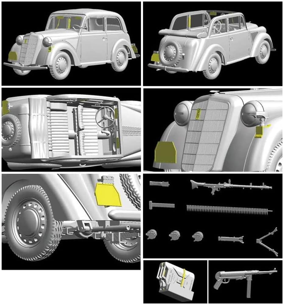Bronco Model 1/35 Scale German Small Commander's Car, Open Car, 1937, Plastic Model Kit CB35047