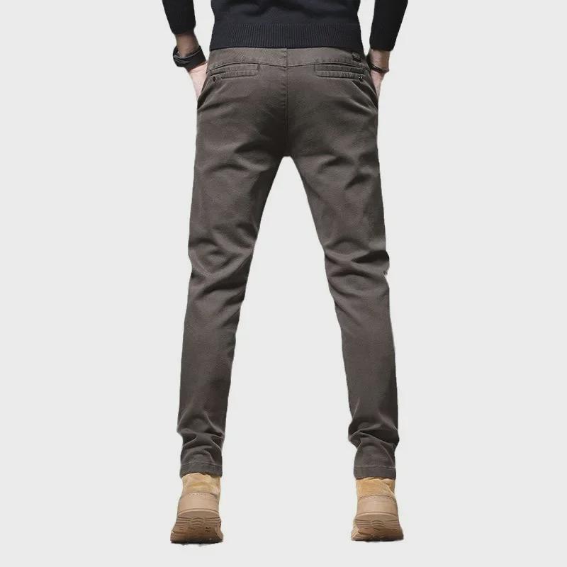 2024 Herren Slim Straight Casual Pants - Dick, Elastisch, Warm, High-End Business Style für Herbst und Winter