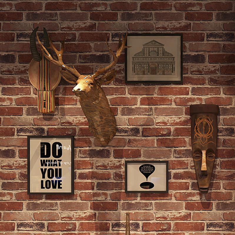 Retro Nostalgic Imitation Brick Pattern Brick Brick Wallpaper Cafe Bar Restaurant Culture Wallpaper