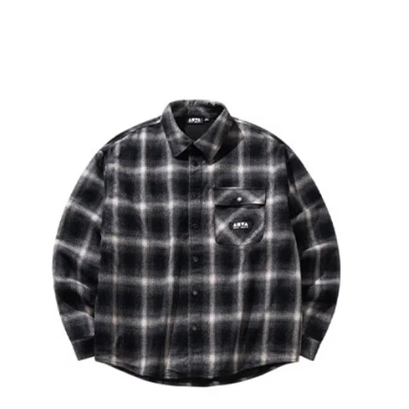 

ANTA Men s Skateboard Culture Flannel Plaid Hooded Shirt Jacket
