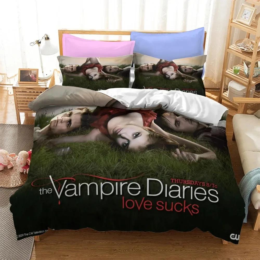3D Printed The Vampire Diaries Bedding Set Pillowcase Duvet Cover Double Twin Full Queen King Adult Kids Bedclothes Quilt Cover