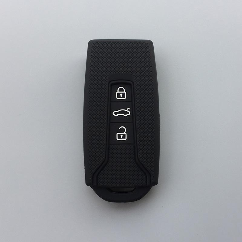 Silicone Car Key FOB Protection Cover Case Shell Skin Holder Shell For Volkswagen Touareg 2020 2021 3 button key чёрный