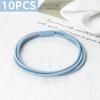 10pcs Simple Multi Loop Hair Bands Women Basic Solid Color Rubber Band Hair Accessories Headband Holder Scrunchies Gift for Girl