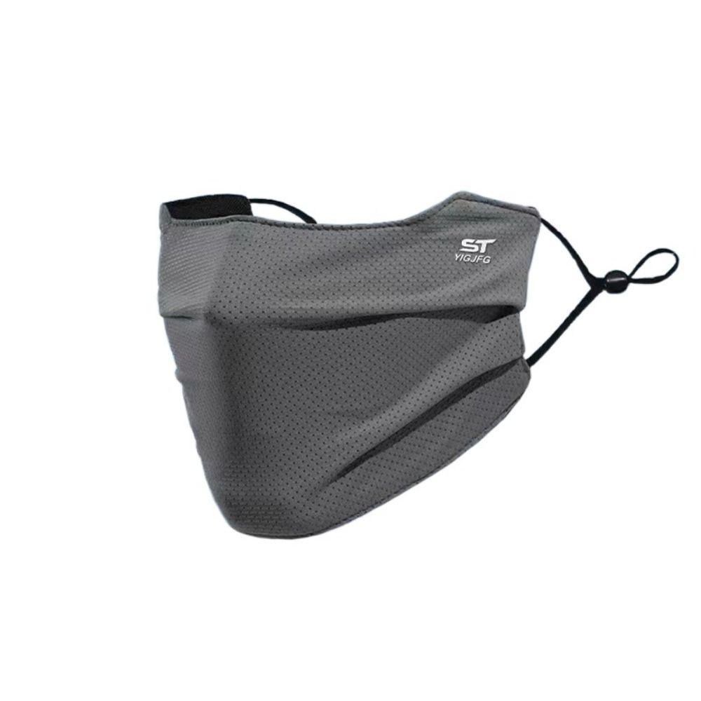 

UV Protection Sunscreen Veil Mesh Anti-uv Face Cover Elastic Ice Silk Face Mask Sports темно серый