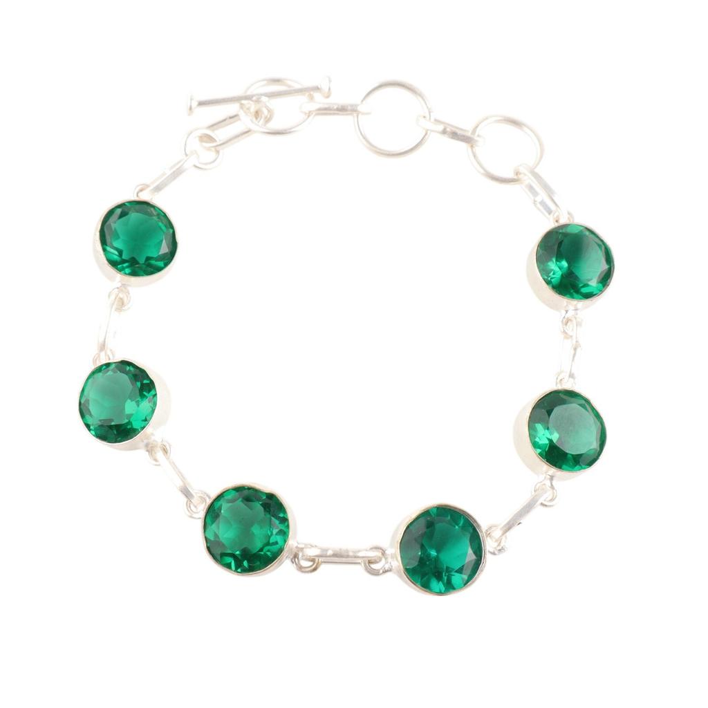 Chrome Diopside Gemstone 925 Sterling Silver Jewelry Handmade Women's Bracelet RB-14-1