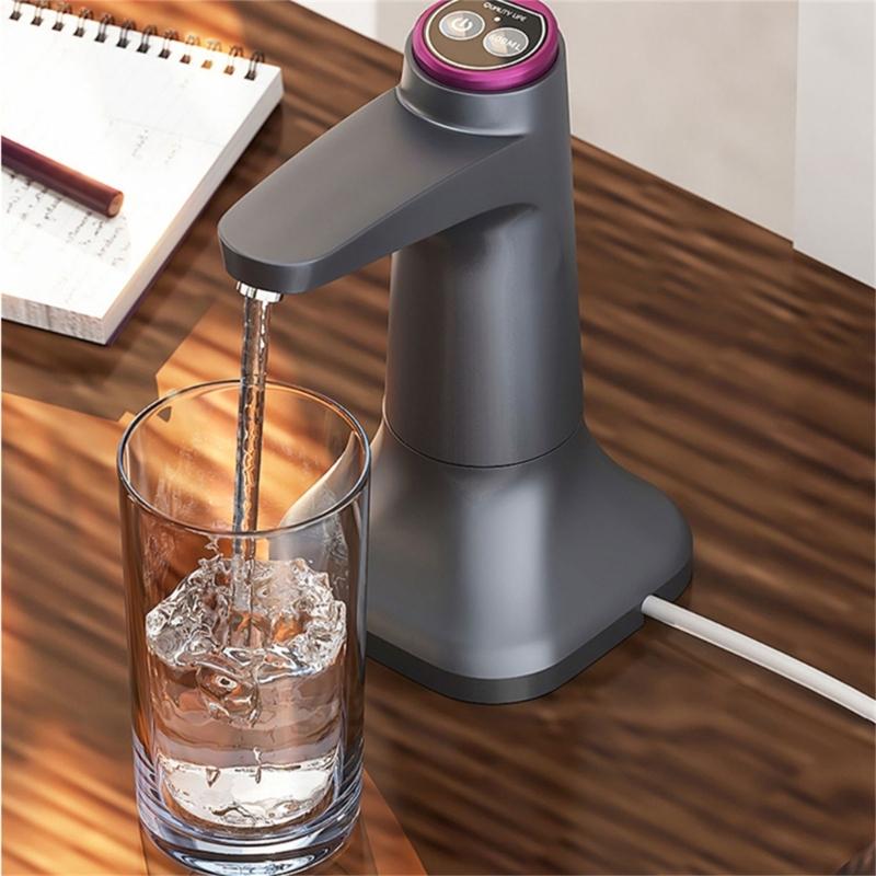Portable Barreled Electric Water Bottle USB Automatic Drink Dispenser Button Control Drinking Water Tool for Home