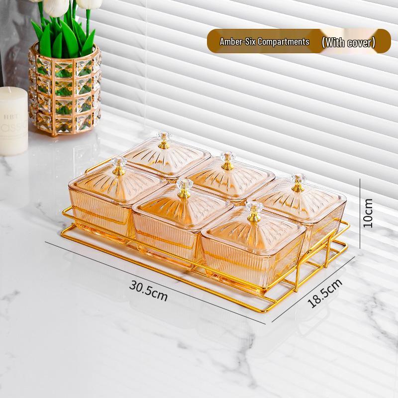 Luxury Multifunctional Fruit and Snack Compartment Plate for Home, Bar, and KTV