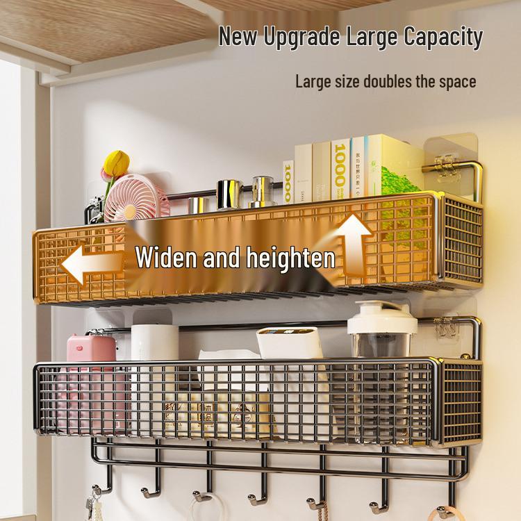 Punch-free Wall Shelf: Bedside Storage for Dorms & Bunks