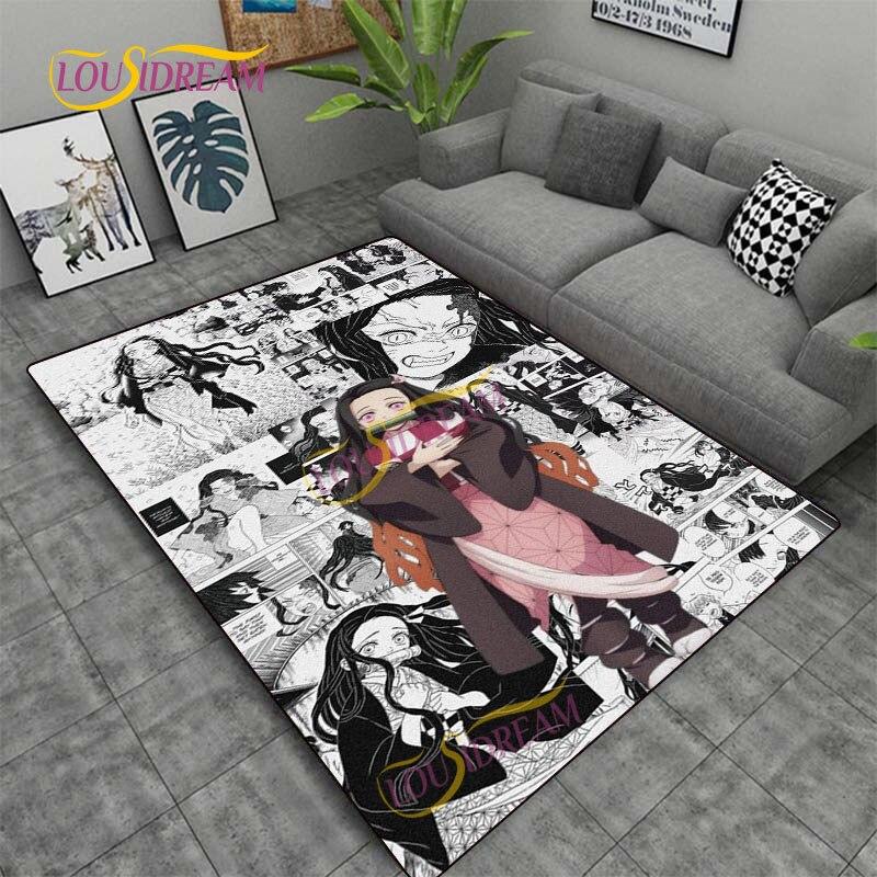 Demon Slayer Japan Cartoon Rug Kitchen Mat Bedroom Door Rug Living Room Carpet Children Game Soft Mat