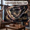 Fantasy Magic Theme Throw Blanket Custom Name Text Personalized Blanket Soft Cozy Blanket for Home Sofa Bed