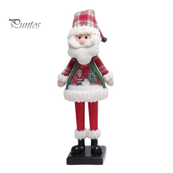 Christmas Village Display Pieces LED Lighted Figurine, Swirling Glitter Santa Claus Elk Snowman Unique Presents for Friends Decoration with