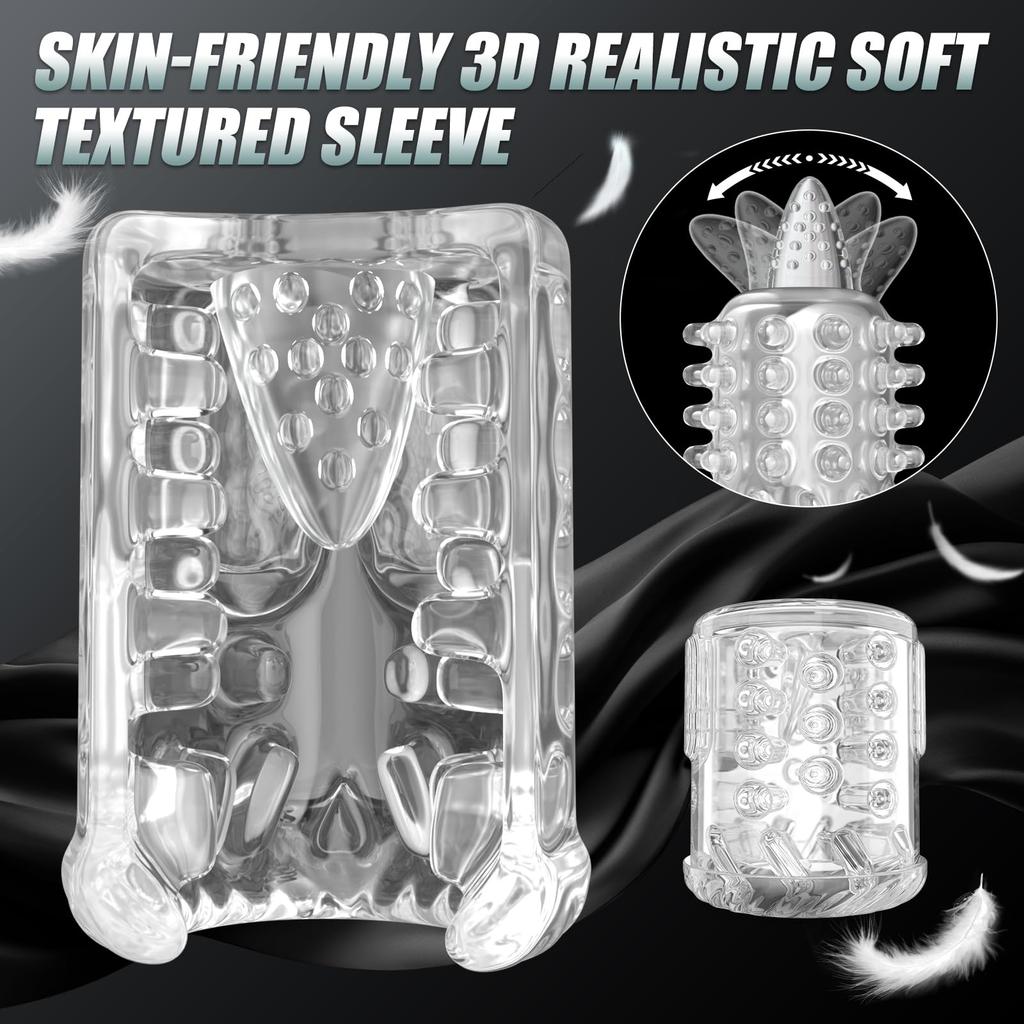 New LCD Automatic Male Mastubator Penis Pump With 7 Vibrating Rotating Thrusting & Licking Modes Pocket Pussy Sex Toys for Men