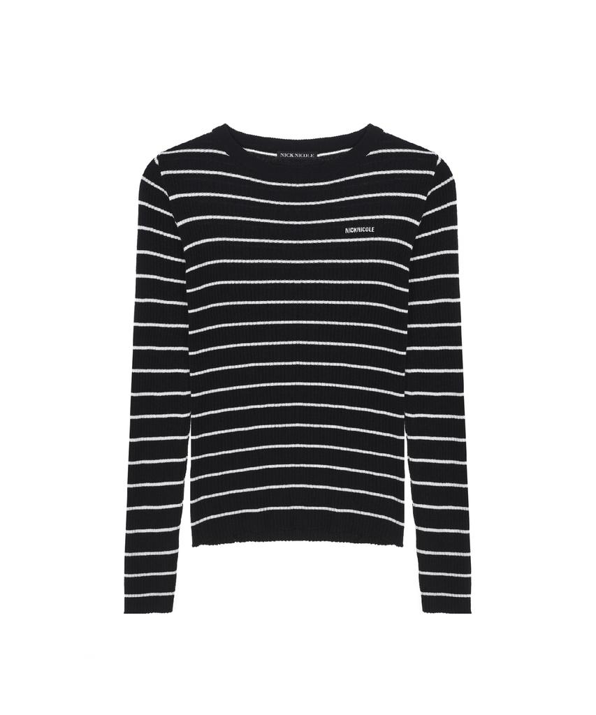 Nigaennikol Minimal Stripe Slim Ls Knit_2 Color
