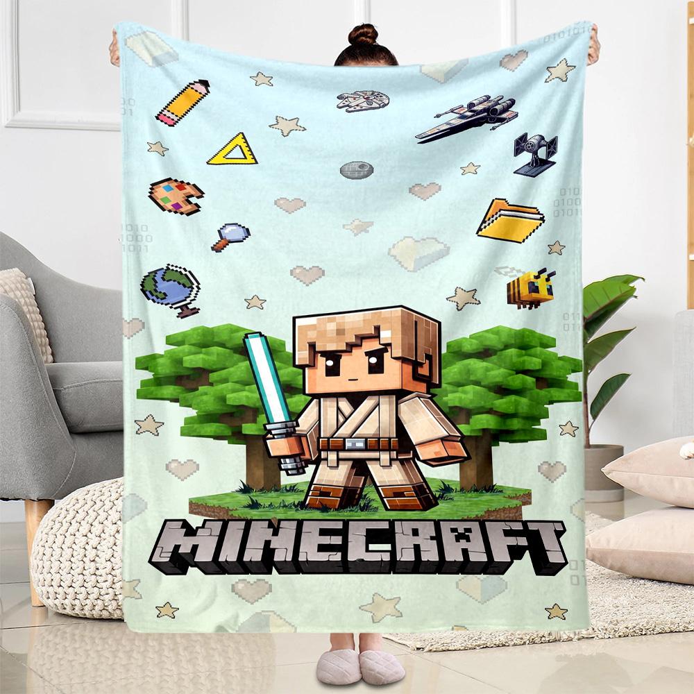 Minecraft 19 Blanket Comfortable Perfect for Office Chair Office Livingroom for All Occasions Warmthful Decor Ideal Gift For Birthday Valentine'S Day