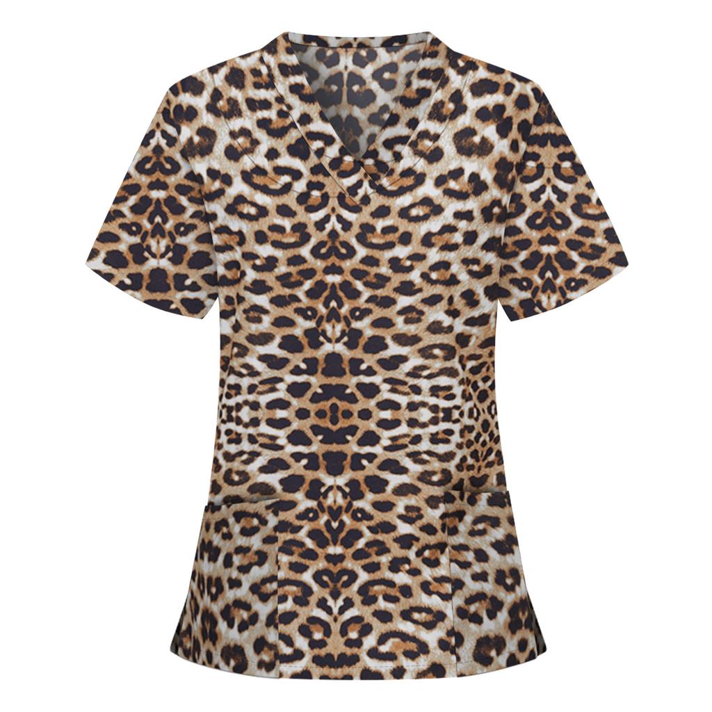 Women Short Sleeve V-neck Tops Working   Blouse