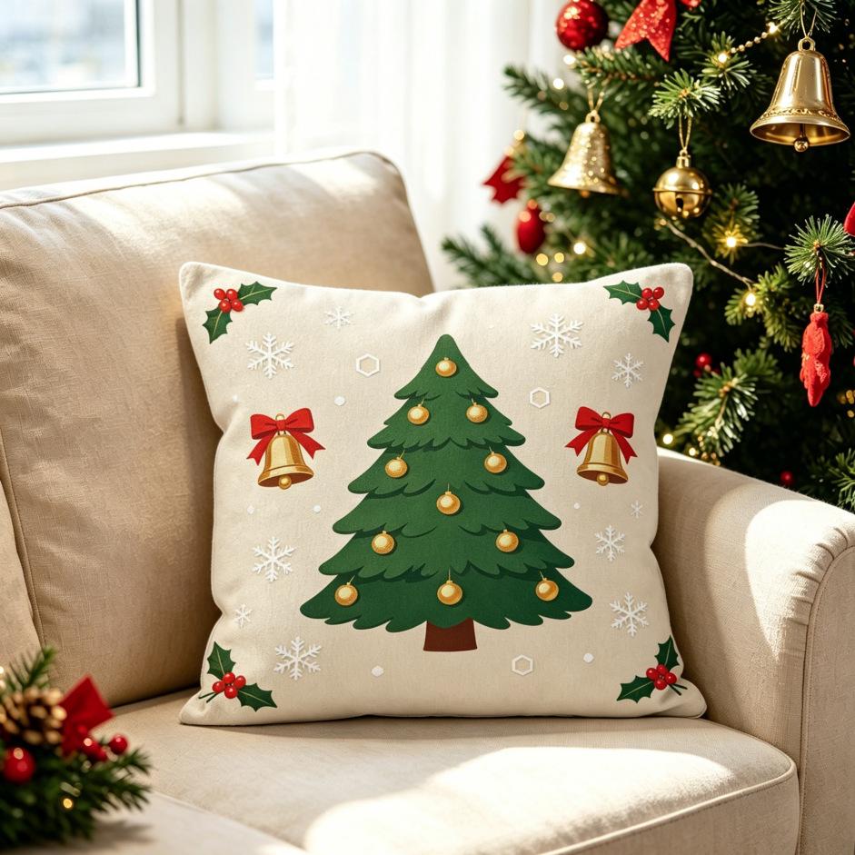 Christmas Throw Pillow Covers Festive Printed Xmas Cushion Cover Home Decor Sofa Waist Pillows Case for Living Room Couch