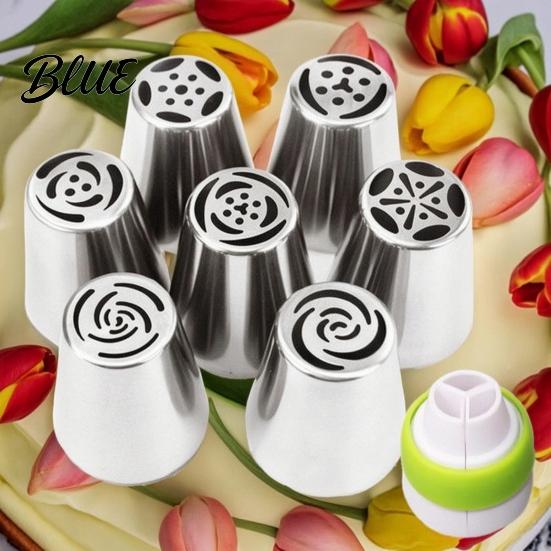 Cupcake Frosting Decorating Kits 7PCS Russian Piping Tips Set Stainless Steel Cake Pastry Tools for Desserts Nozzles Baking Supplies Wedding