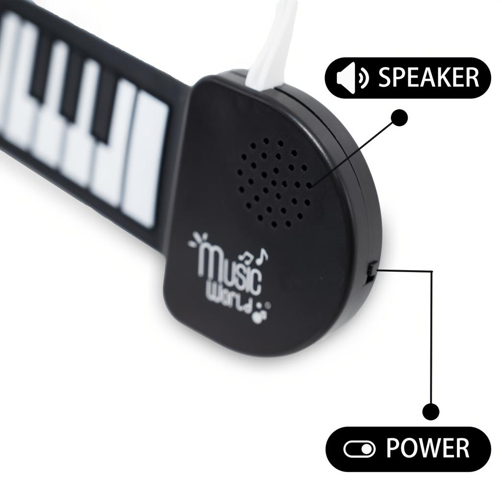 Mini Piano Keychain,Workable Fidget Toy with Colorful/Black/White Key Pads,Battery Powered Silicone Piano for Home/Travel,Backpack Hanging,Mini Piano