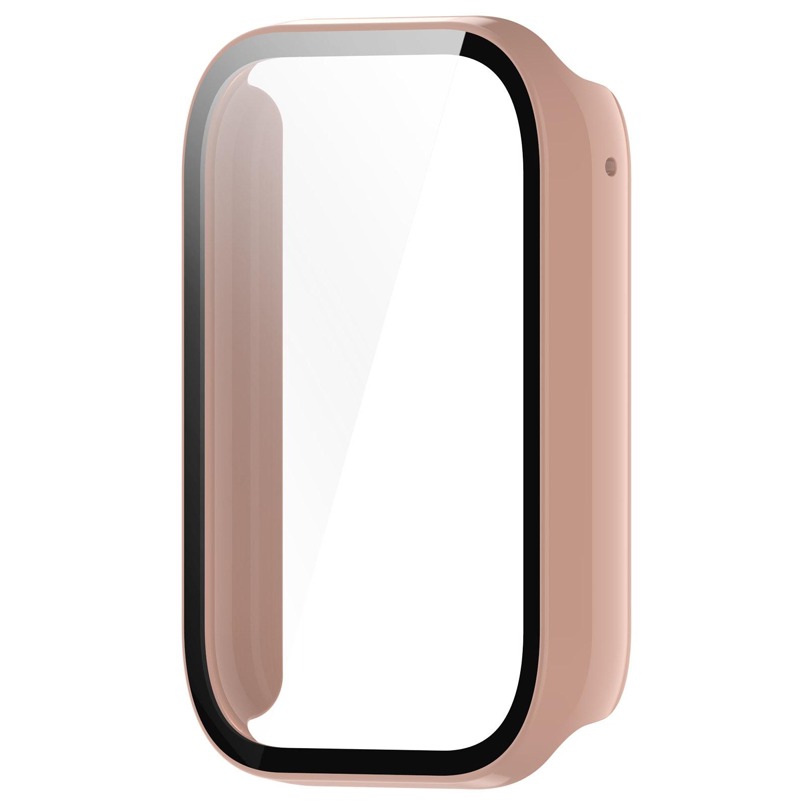 

PC+Tempered Protective Case Anti-Scratch Full Cover Screen Protector Smart Watch Accessories Cover Shell for Xiaomi Band 9 Pro розовый