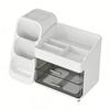 Makeup   with Drawers Plastic Cosmetic Display Case Skincare   with Brush Holder for Vanity Bathroom Countertop