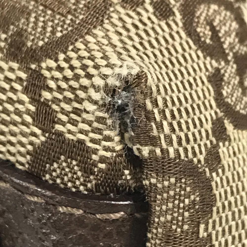 GUCCI 141471 GG Handbag Tote Bag Shoulder Bag GGCanvas/Leather Beige/Dark brown