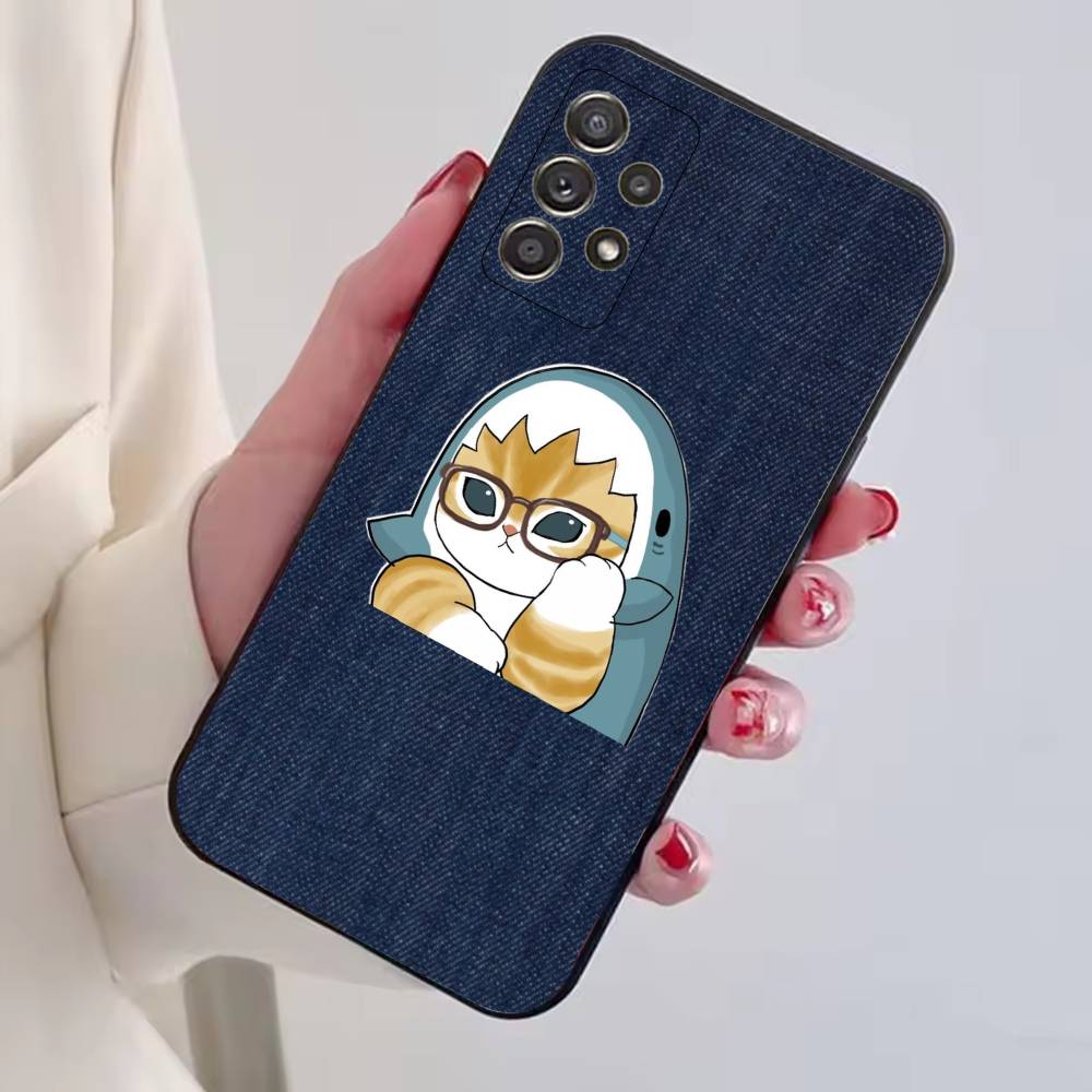 M-Mofusand Cat Cute Cartoon Phone Case For Samsung S25,S24,S21,S22,S23,S30,Ultra,S20,Plus,Fe,Soft Silicone Black Cover