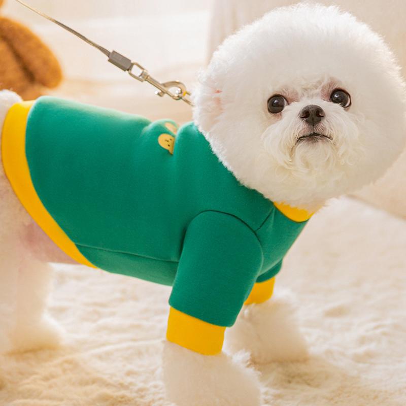 Pet Fleece Sweater Bear Pattern Outfit Small Dog Plush Clothing Thermal Lightweight Winter Wear Puppy Apparel Soft Warm Coat