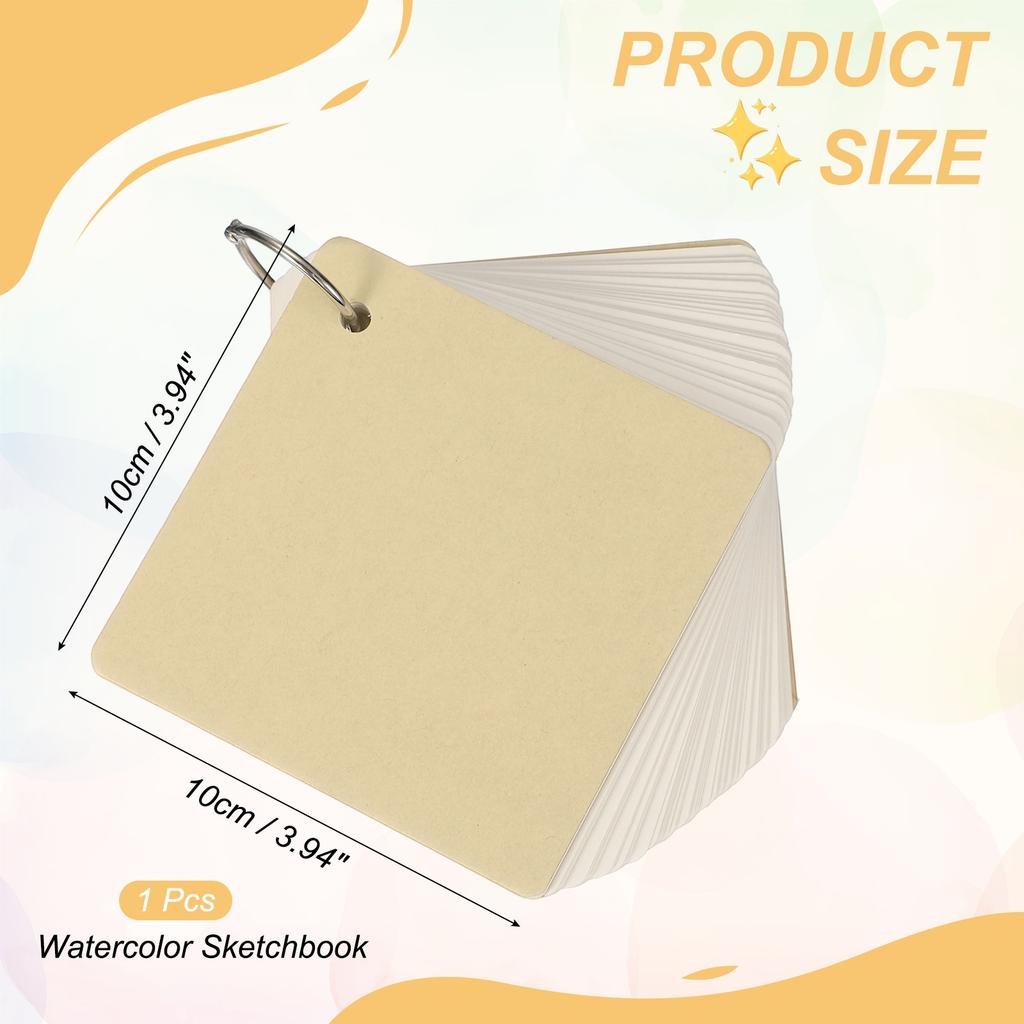 1/2Pcs Loose Leaf Hardcover Pocket Watercolor Sketchbook 230GSM Blank Travel Journal Sketch Book for Writing Drawing Painting
