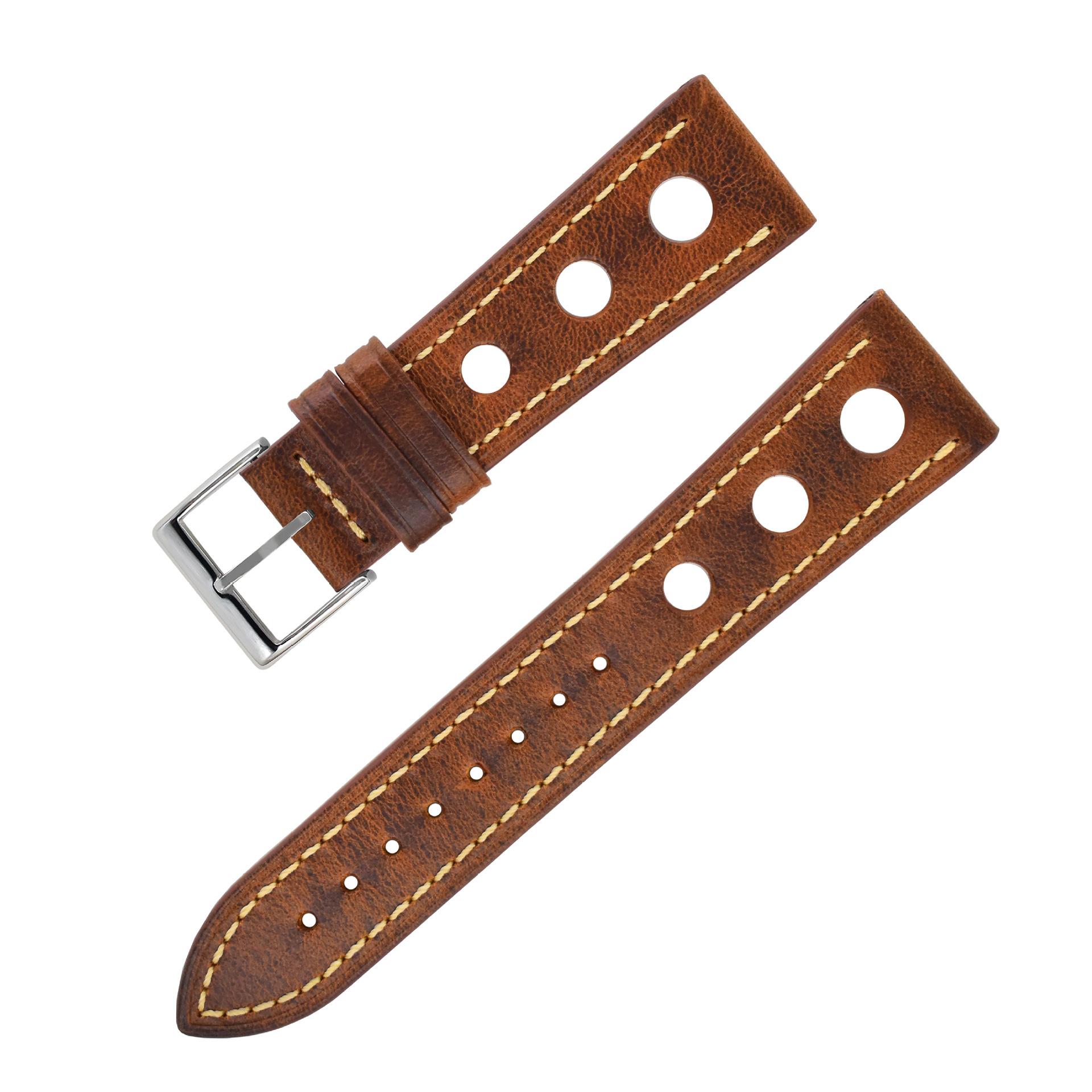 

Retro Color-Changing Fashion First-Layer Cowhide Strap 22Mm24Mm Flat Interface Watch Chain Strap Accessories 18mm