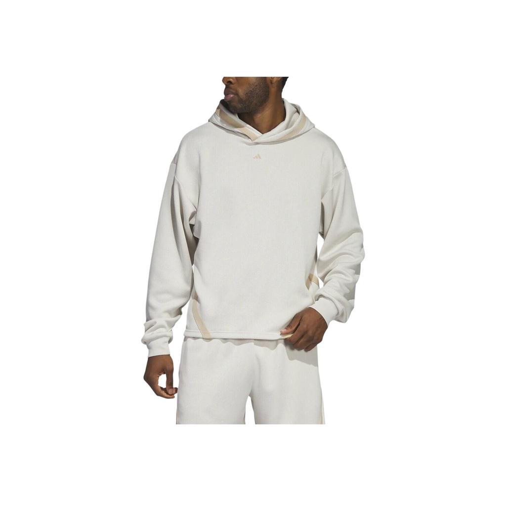 Adidas Select Striped Casual Logo Print Pullover Hoodie Men Hoodie Off-White IC2420