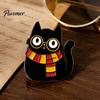 Daily Wear Brooch Cartoon Black Cat Pin, Enamel Animal Lapel Pin for Jewelry Men Women, Decorative Badge Clothing Bags Scarves Sweaters Pattern