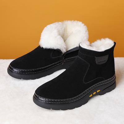 Fashion Thick Warm Men Boots Leather Shoes Men Winter Snow Boots High-top Men's Casual Shoes With Fur Plus Velvet Ankle Boots Male