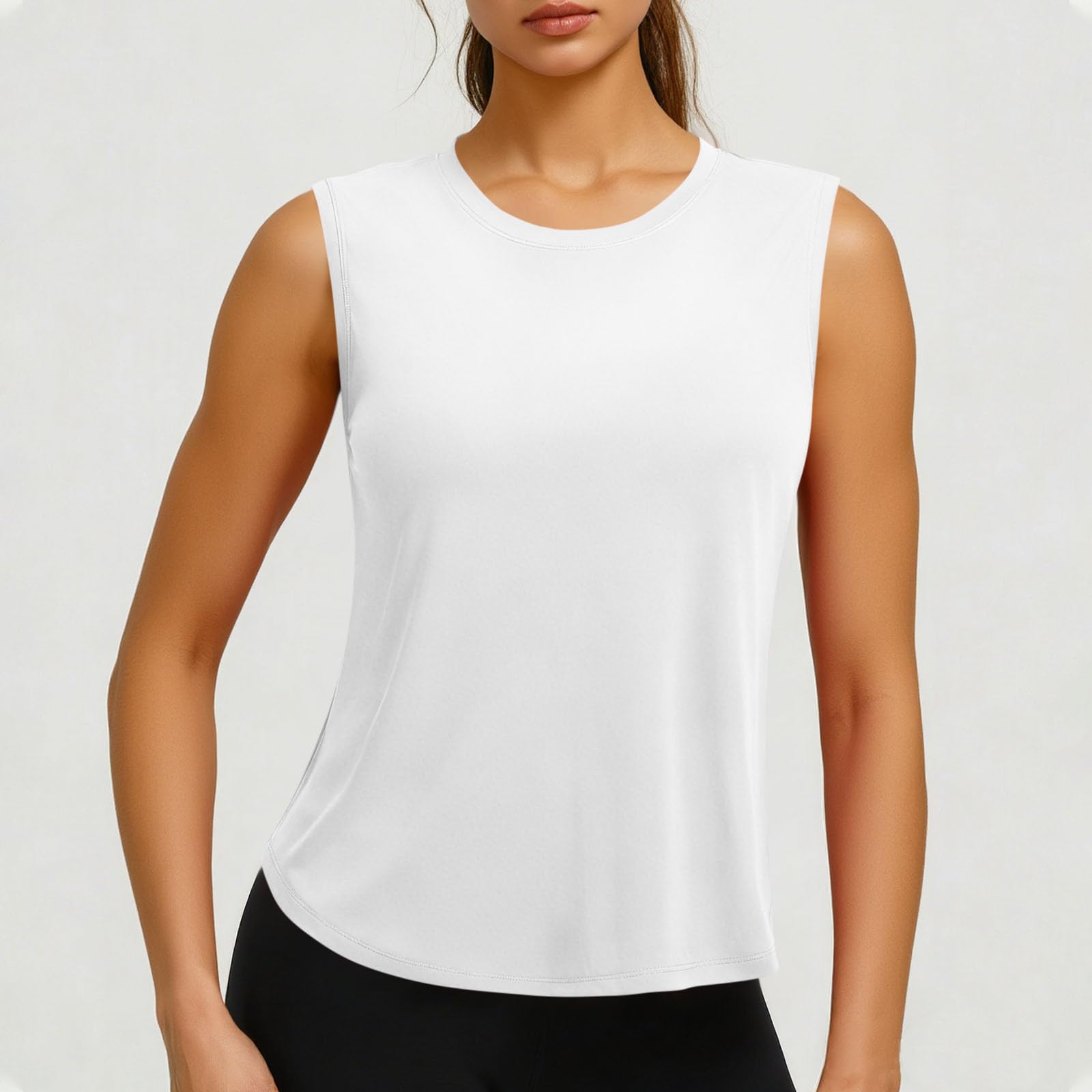 

Women s -Color Round-Neck Sleeveless Casual Tank Top XL