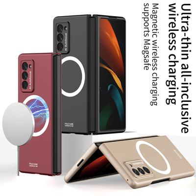 Pour Coque Samsung Galaxy Z Fold 2 Pour Magsafe Chargement Sans Fil Housse Magnétique Mat PC Dur Capa (Pas de chargeur )