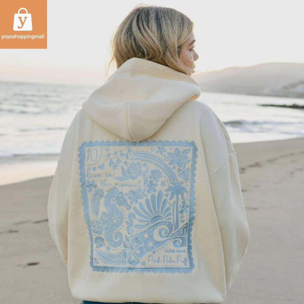 New European Size Women'S Shoulder Sleeve Threaded Hawaii Hibiscus Brand Sweater Hoodie Print