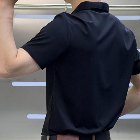 Pánská letní košile s odkládacím límcem, slim fit, formální, obchodní styl, barevně sladěné, krátké rukávy, prodyšná, měkká, ležérní, kancelářský, společenský, pánský top