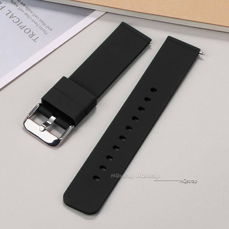 14mm 16mm 18mm 20mm 22mm 24mm Quick Release Soft Silicone Watch Band Universal Rubber Waterproof Bracelet Replacement Strap