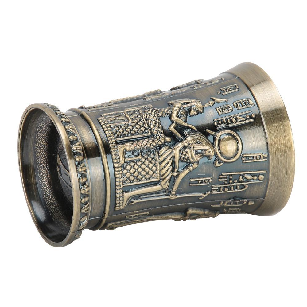 Pharaoh Ramses Metal Shot Glass Bronze Vintage Wine Glass Shot Glasses Bronze Shot Cup  For Vodka