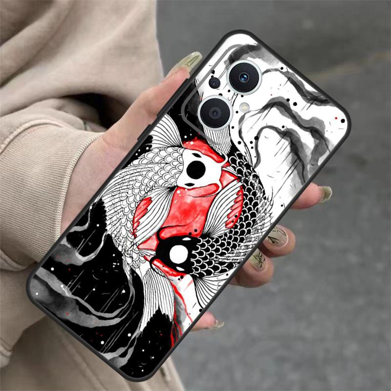 Koi Fisch Yin Yang Hülle Für OPPO Reno 14 10 11 12 13 Pro 11F 12F 13F 14F 7 8 Lite OPPO Find X9 X8 X5 Pro Abdeckung