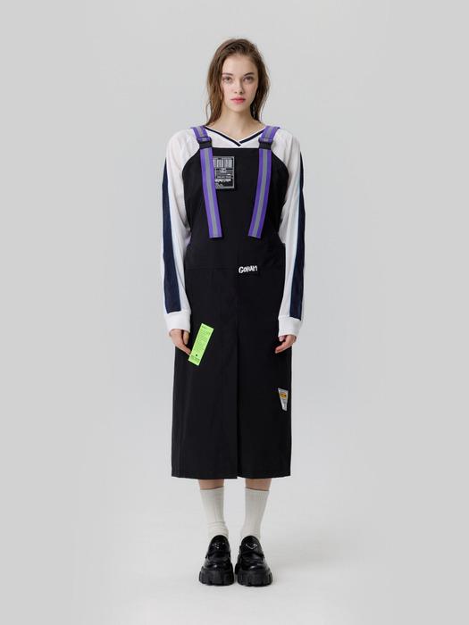 SOODAL COMPANY Purple Punk Apron Black & Purple FREE