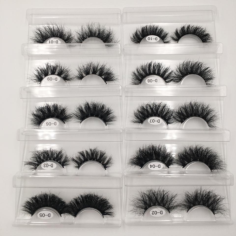 10-50 Pairs/ Lot Fluffy Mink Eyelashes 25mm Lashes Wholesale Wispy Long Natural Lashes Makeup Eyelash Extension 3D Mink Lashes